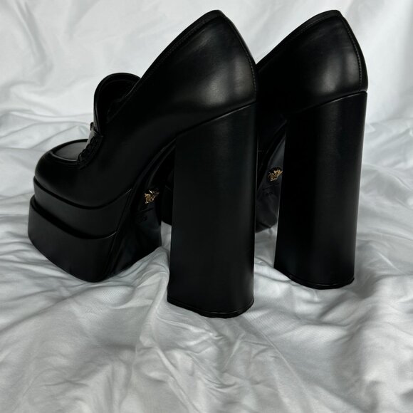 Versace Black Platform Loafers - Picture 5 of 8